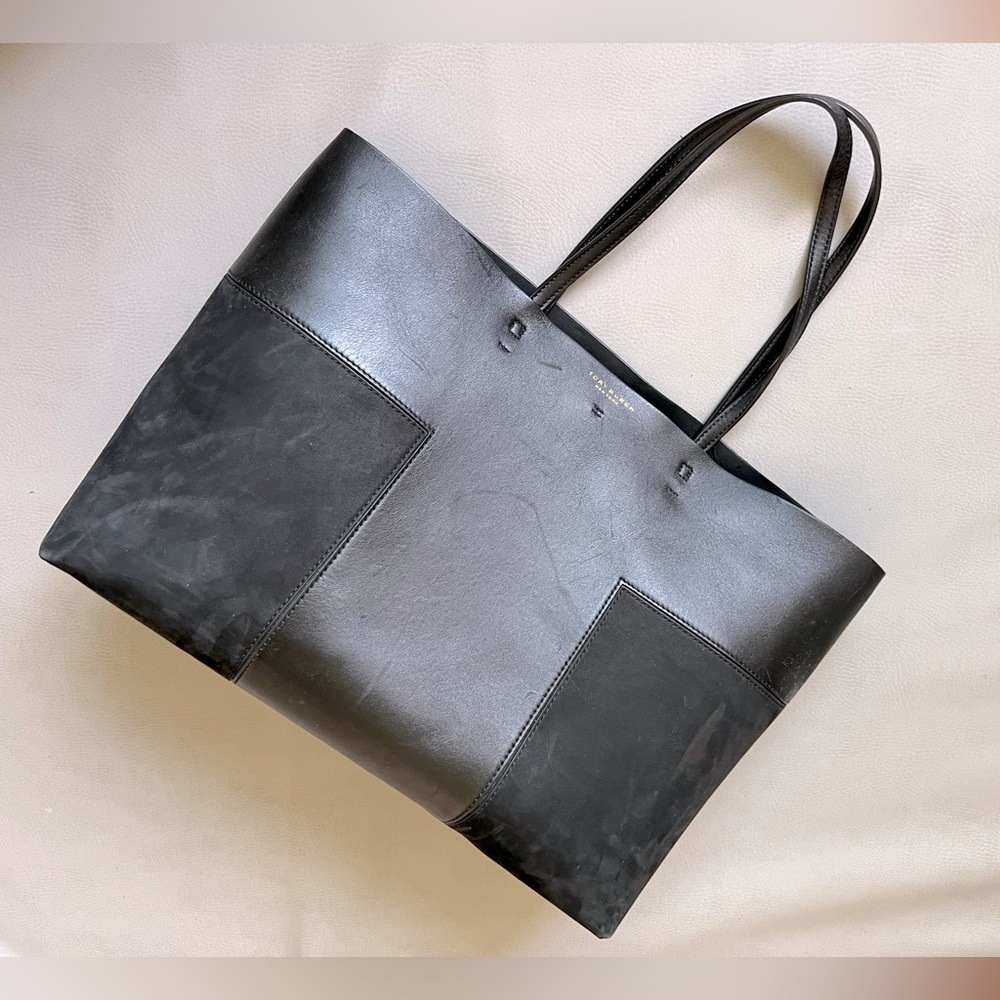 Tory Burch Extra Large Leather & Suede Tote